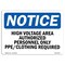 Signmission OSHA Notice Sign, 5" Height, 7" Width, High Voltage Area Authorized Personnel Only Sign, Landscape OS-NS-D-57-L-13506 - alternate 1